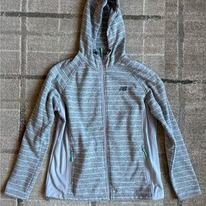 New Balance Womens Athletic Hoodie Full  Zip Sport Fleece Gray Size XXL Poly